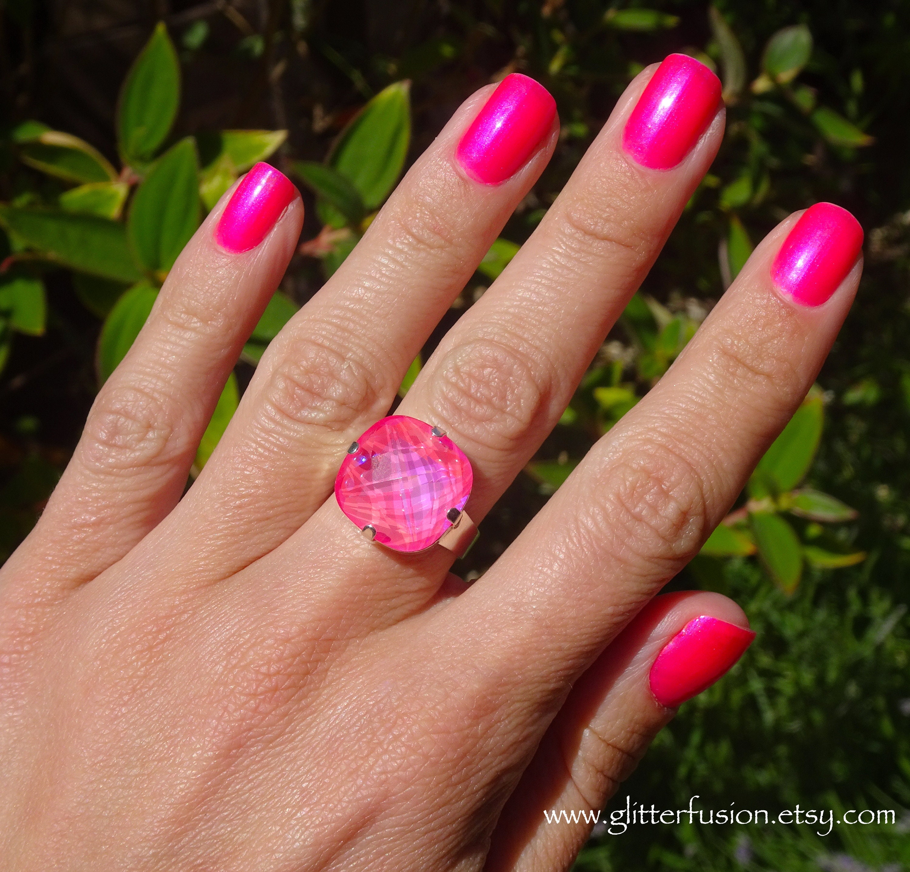 ウルトラピンクコーラル AB スワロフスキークリスタル 16 mm