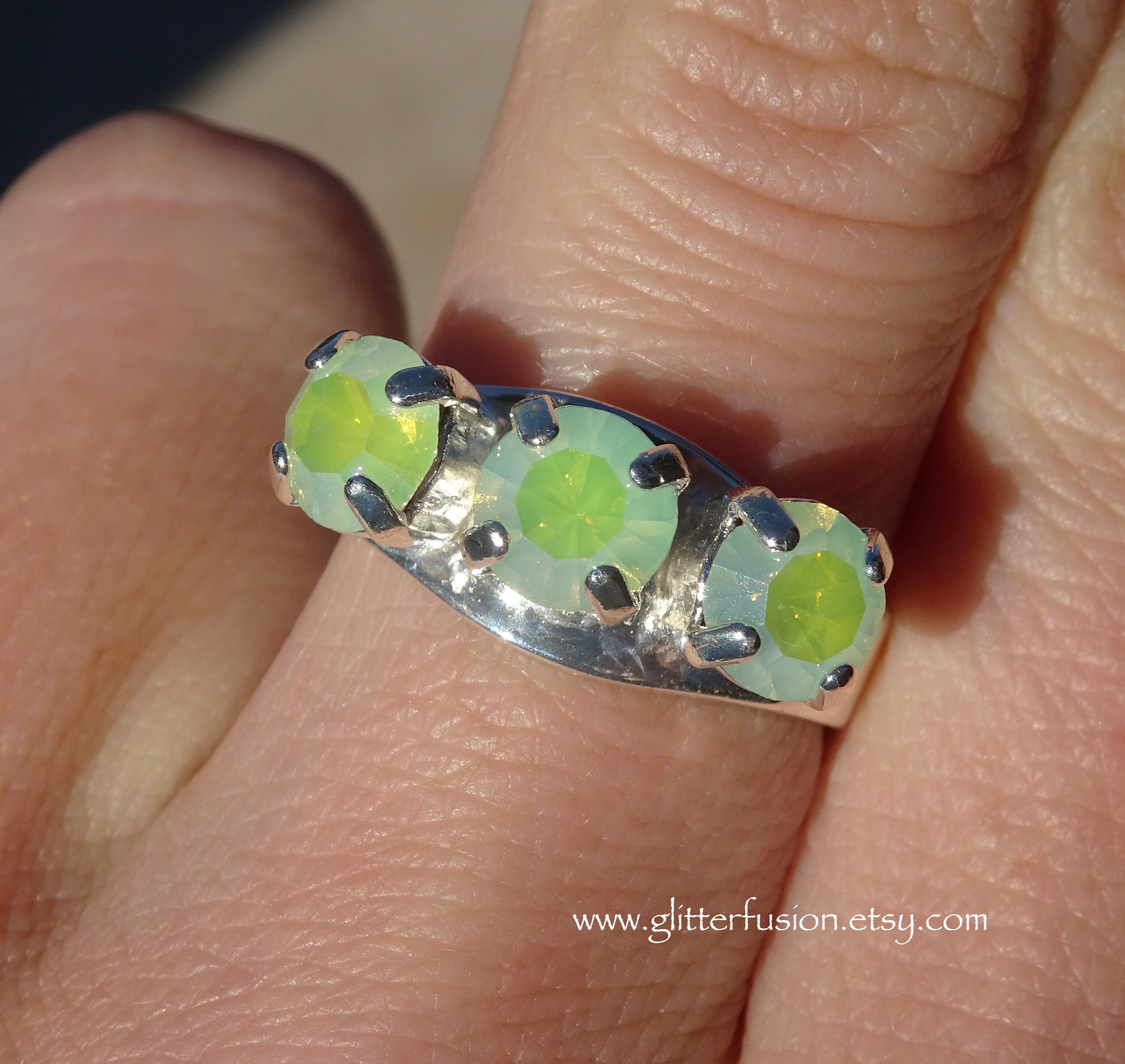 Chrysolite Opal Glacier Blue Swarovski Crystal Multi Stone