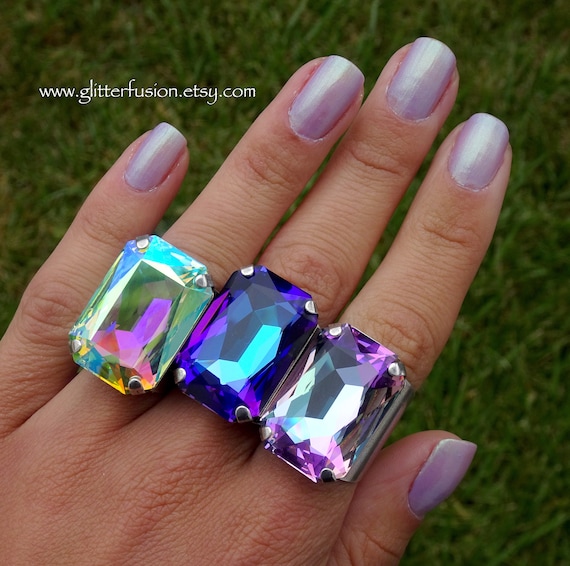 bague swarovski cristal rectangulaire bague swarovski cristal rectangulaire
