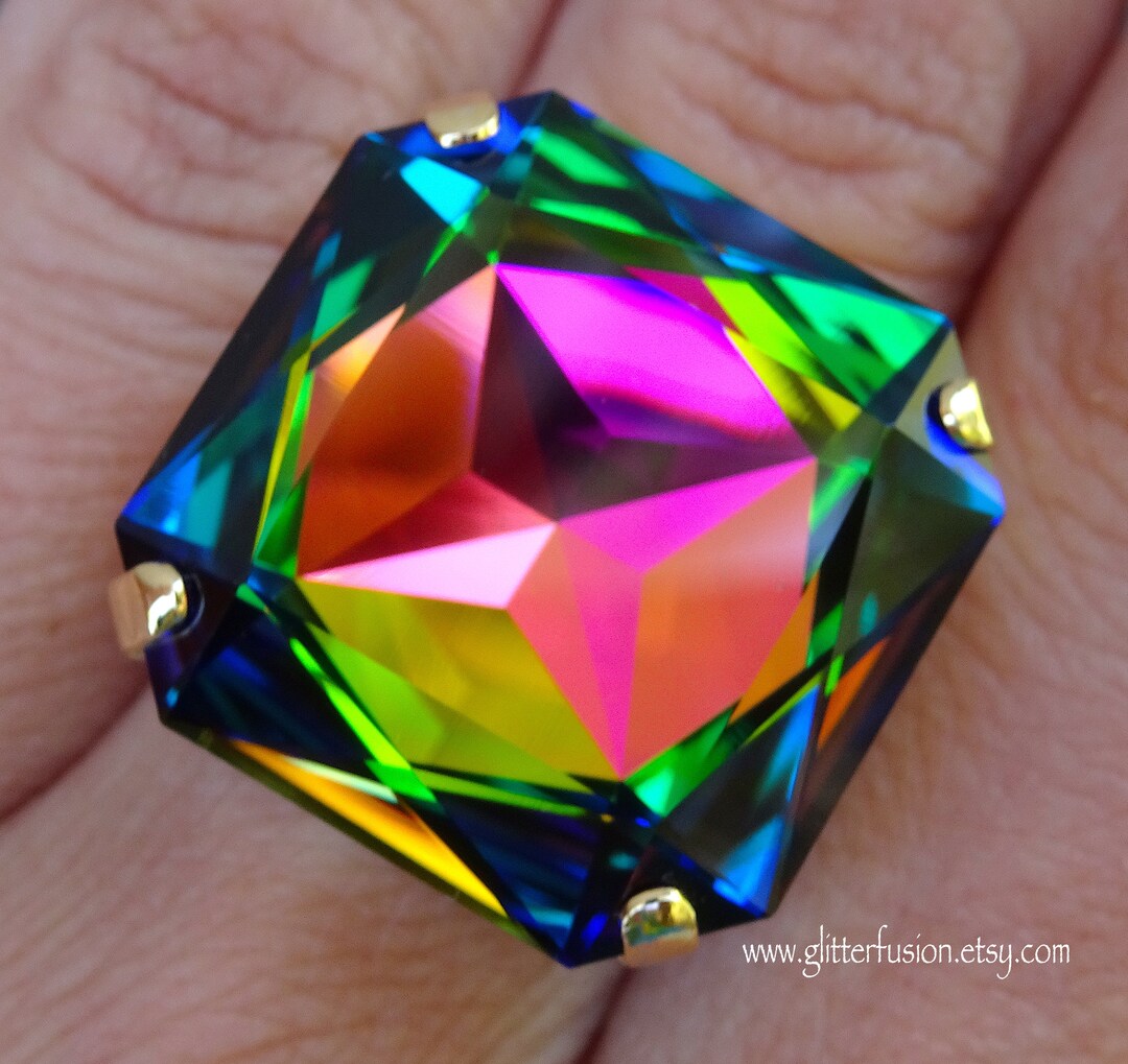 Vitrail Medium Swarovski Crystal Statement Ring, Huge Rainbow Crystal ...