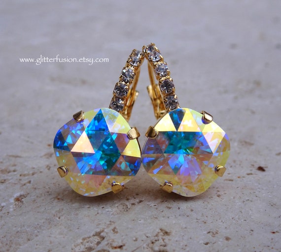 Aurora borealis swarovski crystal earrings sale