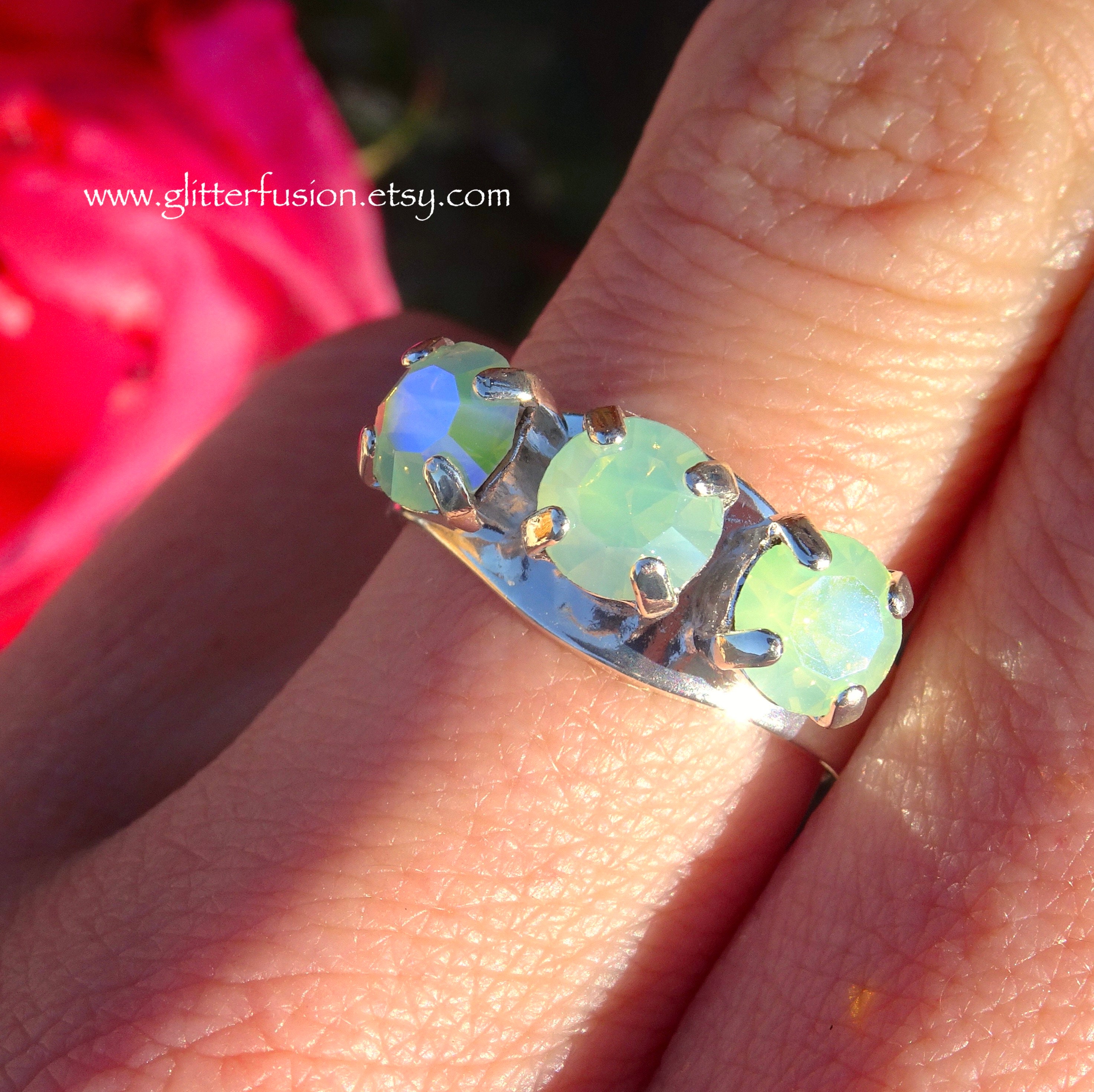 Chrysolite Opal Glacier Blue Swarovski Crystal Multi Stone