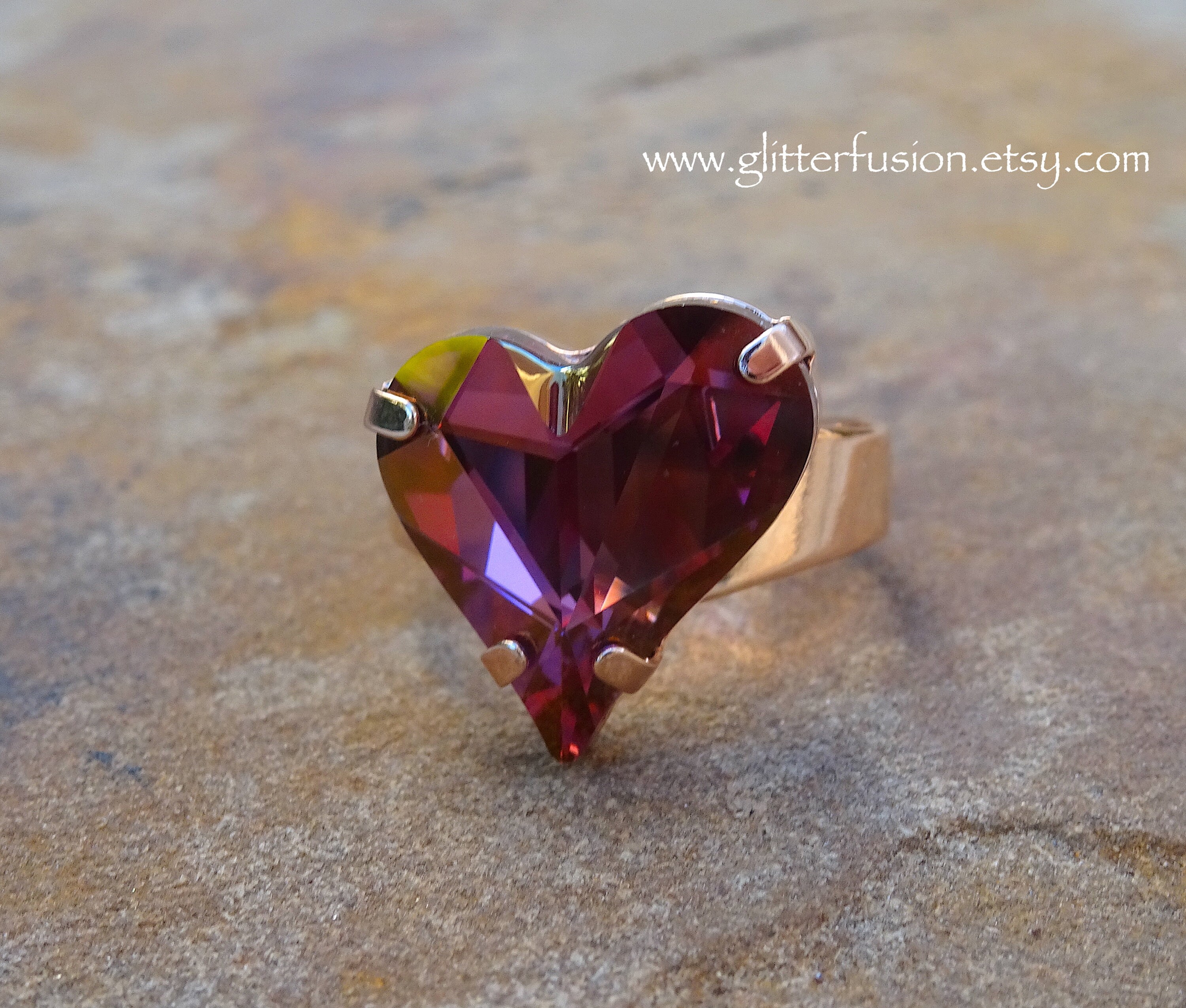 Limited Edition Lilac Shadow Swarovski Crystal Asymmetrical Heart 