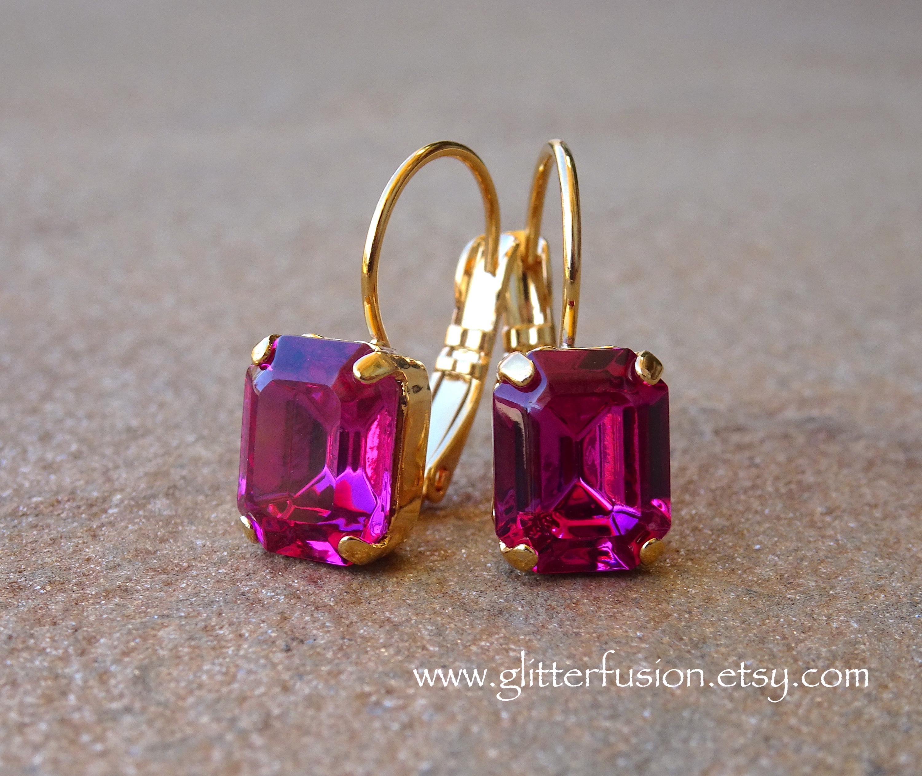 廃盤 Swarovski チューリップ レッド ピンク イエロー 3色セット ヴィンテージ フューシャ スワロフスキー クリスタル ゴールド