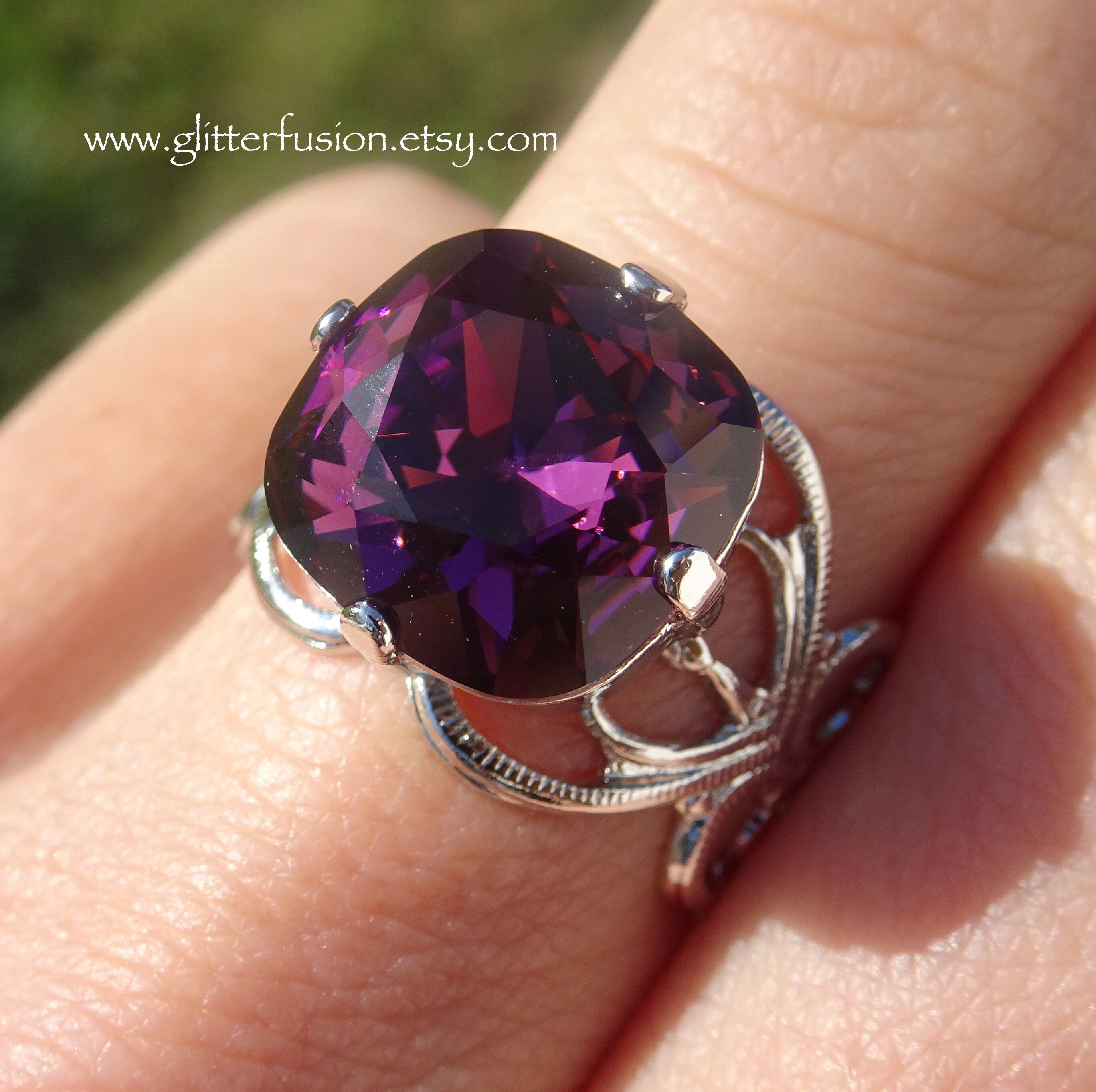 Swarovski amethyst best sale ring