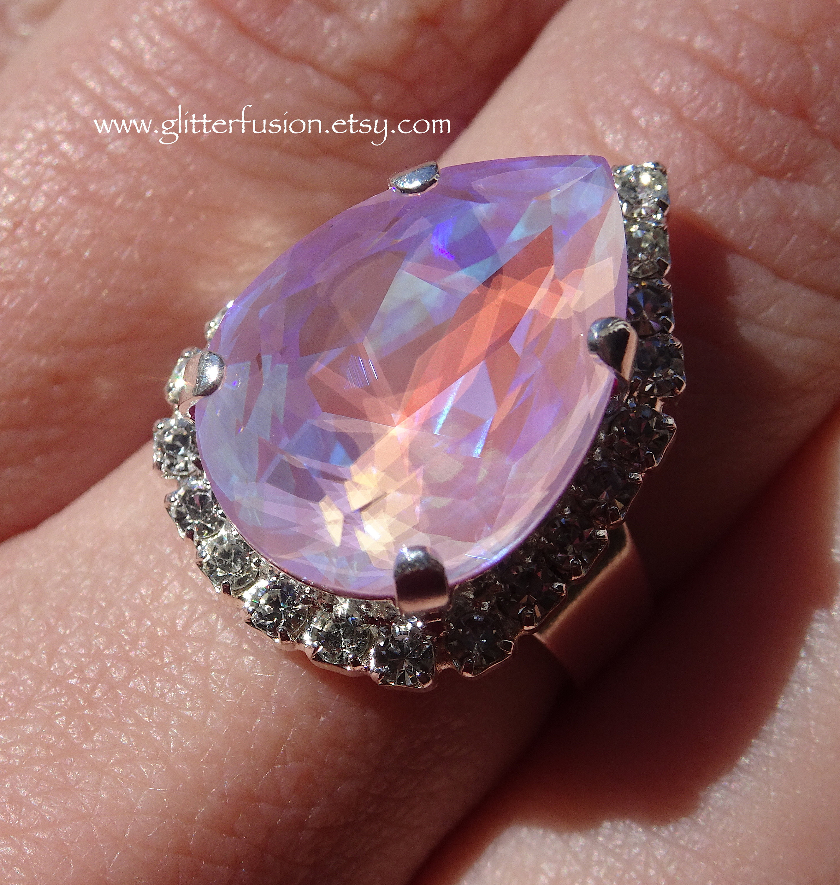 20 perles cristal ronde facettée 8 mm, gris irisé mauve - Perle