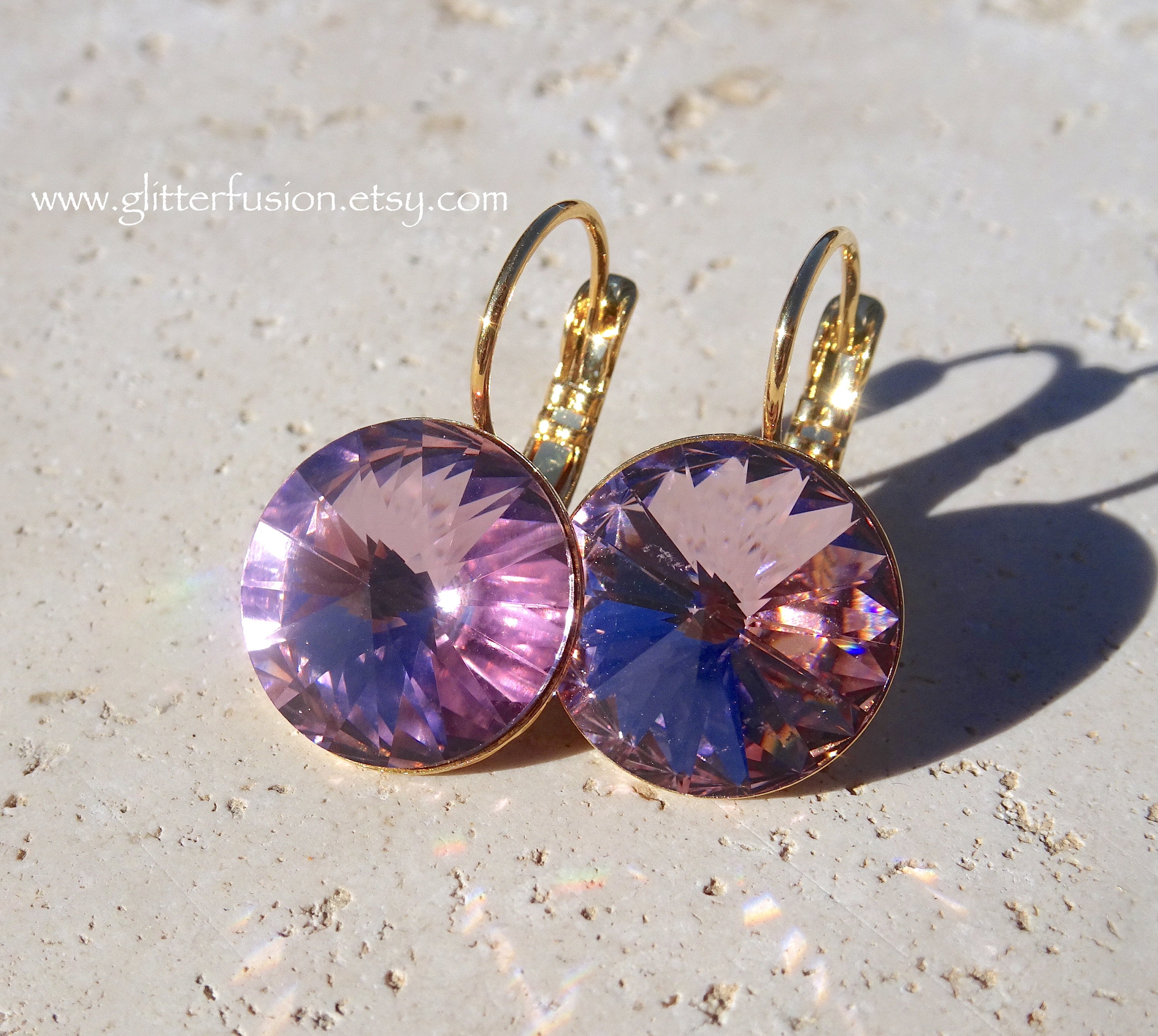 Orecchini Shanti in oro rosa con ametista e perla viola | MIMI MILANO