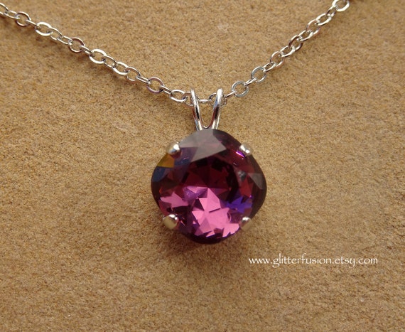 gemstone amethyst swarovski necklace