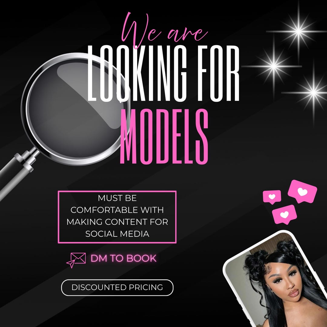 Model Needed Poster Model Wanted Flyer: DIY Brand Ambassador Canva Template (digital ...