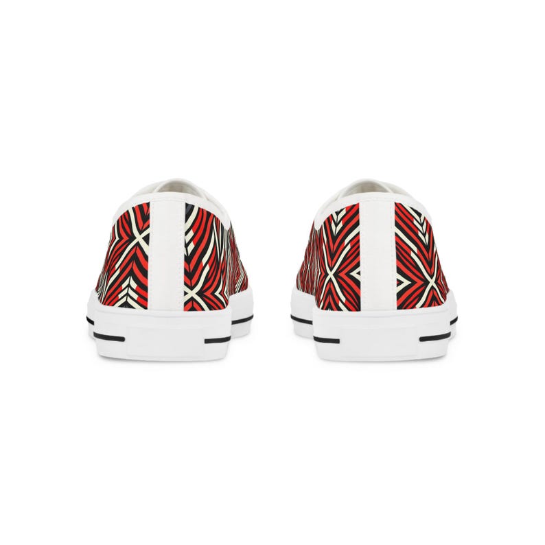 Zapatillas de lona con estampado gráfico rojo: zapatos casuales de caña baja con plantilla cómoda imagen 7