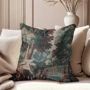 Almofada Tapestry Forest Woven, Almofada Verdure Teal, Almofada Bege Verde, Almofada Aubusson Francesa, Almofada Floral Antiga, Almofada Tapeçaria Azul