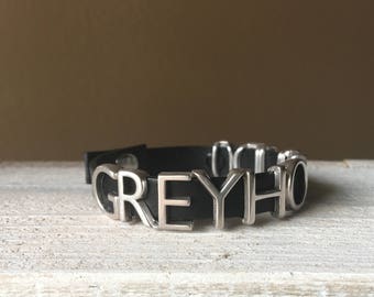 Greyhounds Leather Bracelet Snap Magnetic Closure Choice of Color - Custom