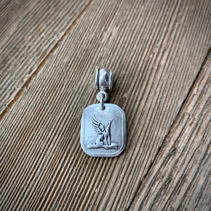 Forever In My Heart - Winged - Greyhound With Wings Fine Silver & Sterling Silver Large Hole Charm Pendant - Made to Order