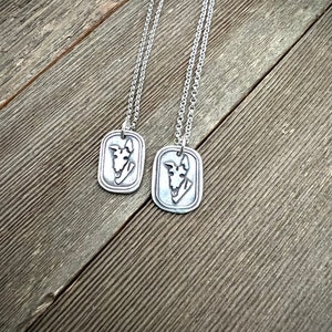 What&#39;s Up? - Greyhound - Small Pendant - Sterling Silver - Necklace Charm - Ready to Ship