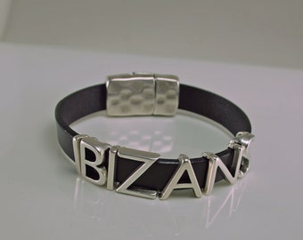 Ibizans Leather Bracelet Snap Magnetic Closure Choice of Color - Custom