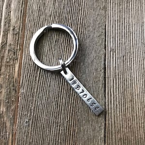 Greyhound Tattoo Keyring - Handstamped Charm - Keychain - Sterling Silver with Stainless Steel - Made to Order