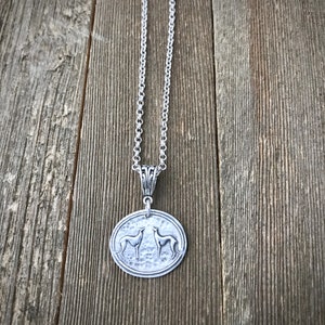 Two of a Kind Greyhound Pendant Necklace Fine & Sterling Silver Two Greyhounds Heavy Gauge Thick Rolo Chain Cable Made to Order image 5