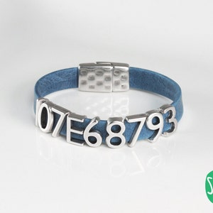 Greyhound Tattoo Leather Bracelet Snap Magnetic Closure Choice of Color Custom Made to Order image 4