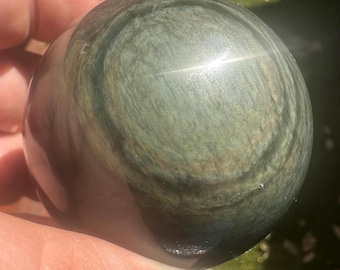 Rainbow Obsidian Sphere: Volcanic Glass