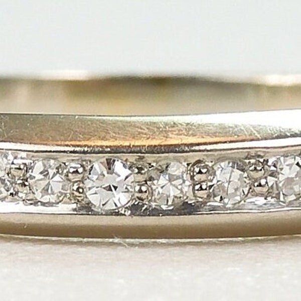 Antique Art Deco Diamond Wedding Band 18KW Ring Size 6 UK-L1/2 EGL USA Circa 1920's