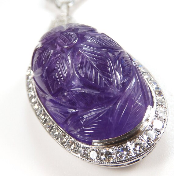 Antique Art Deco Vintage Amethyst Diamond Rock Cr… - image 7