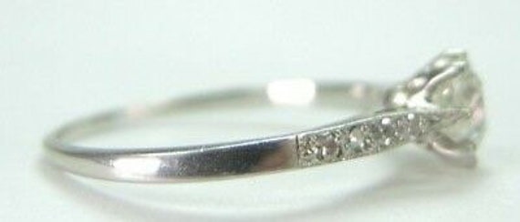 Antique Diamond Platinum Art Deco Engagement Ring… - image 6