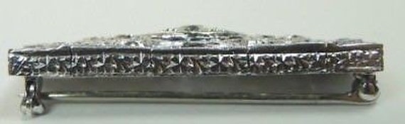 Antique Art Deco Vintage Diamond Brooch Pin  Plat… - image 6