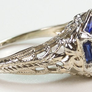 Antique Art Deco Diamond Engagement 18K White Gold Ring Sz 3.25 UK-F1/2 EGL USA Circa 1920's