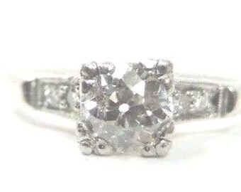 Antique Deco European Diamond Platinu Engagement Ring RE-1000