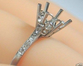 Antique Platinum Engagement Ring Setting | Will Hold 7-9MM | ES- 159