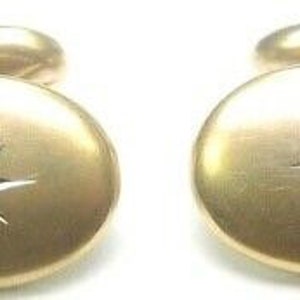 Antique Art Deco Vintage Estate Unisex European Diamond Cufflinks 9K Yellow Gold