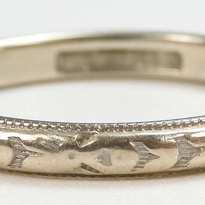 Antique Art Deco 1920&#39;s Wedding Band 18KW Ring Size 9.5 UK-S1/2 width 2.78 MM