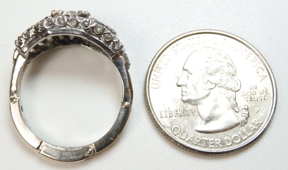 Antique 1920's Diamond Engagement Ring Platinum 1… - image 9