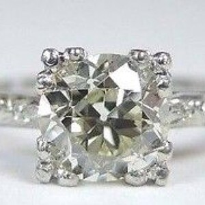 Antique Art Deco Vintage Diamond Platinum Engagement | RE: 964