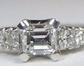 Antique Vintage Diamond Engagement Ring Platinum Ring | RE: 939