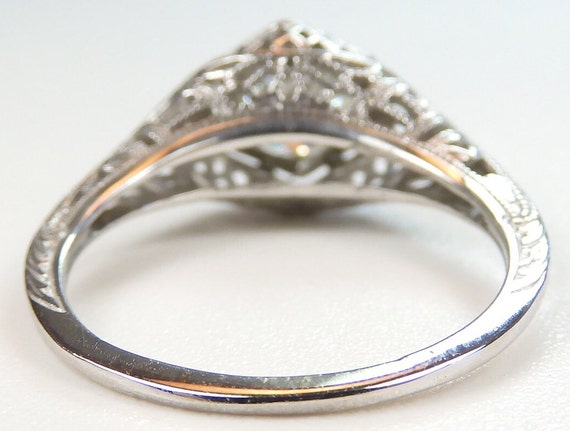 Antique 1920's Diamond Filigree Engagement Ring S… - image 8