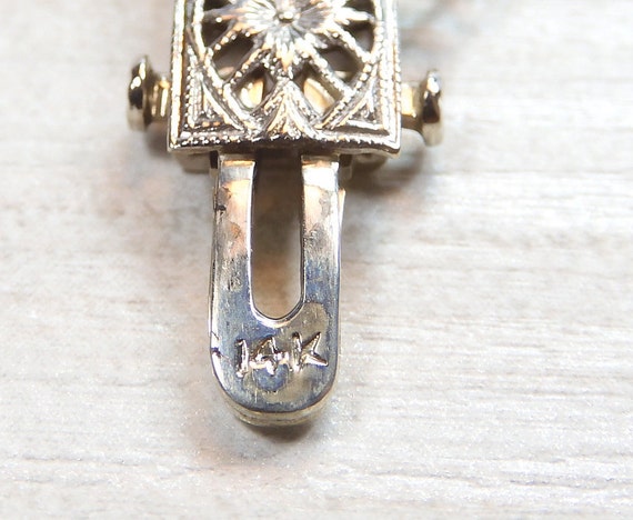 Antique Vintage Art Deco Diamond Filigree Bracele… - image 9