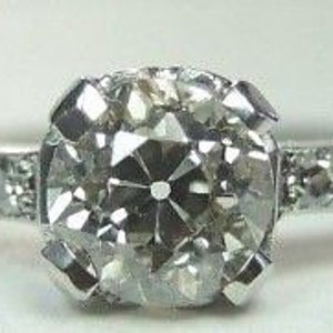 Antique Art Deco Vintage European Diamond Engagement Platinum  | RE-1043