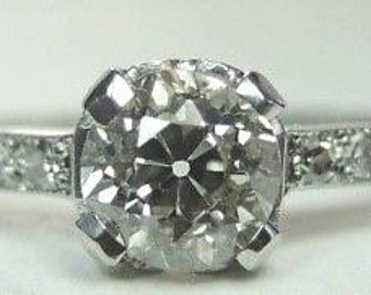 Antique Art Deco Vintage European Diamond Engagement Platinum  | RE-1043