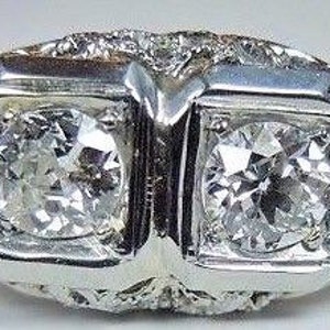 Antique Diamond White Gold Engagement Ring Size 7.25 | RE: 899