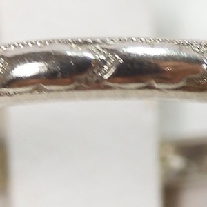 Antique Vintage Art Deco Orange Blossom Wedding Band 18KW Gold Ring Size 6 UK-L1/2
