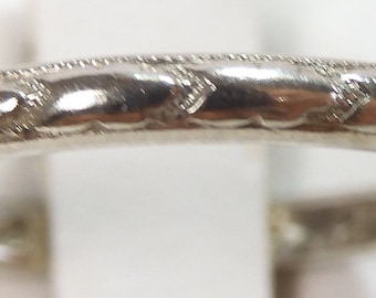 Antique Vintage Art Deco Orange Blossom Wedding Band 18KW Gold Ring Size 6 UK-L1/2