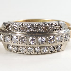 Antique Art Deco Vintage Engagement 14K Multi-Tone Ring Size 6.25 UK-M EGL USA