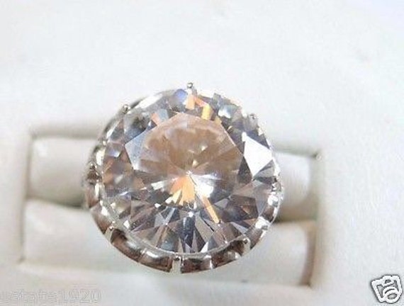Antique Art Deco White Gold 13MM Engagement Ring … - image 2