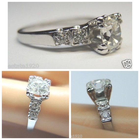 Antique Art Deco Vintage Natural Cushion Cut Diam… - image 3