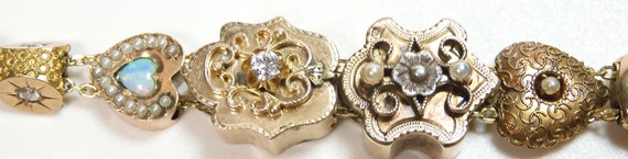 Antique Art Deco Slide Bracelet 14KY Gold 6.75" 1… - image 7