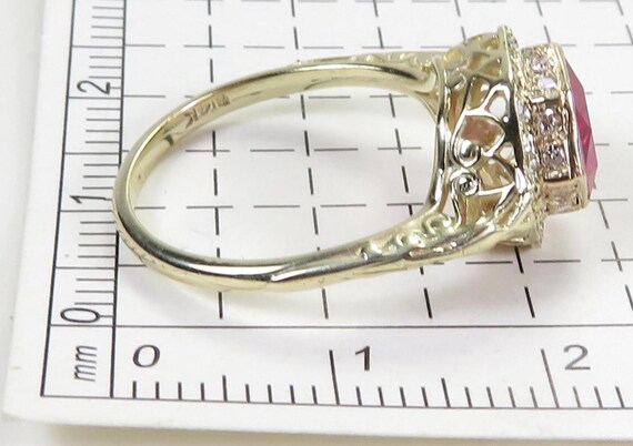 Antique Synthetic Ruby Diamond 14K Yellow Gold Ar… - image 8