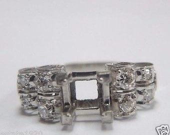 Ajuste del anillo de compromiso Art Deco de diamante antiguo de platino / tendrá una capacidad de 6.5 MM / ES-151