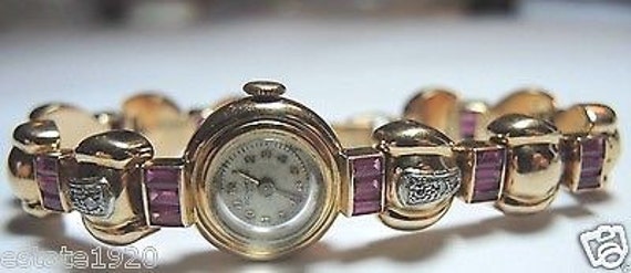Retro Bonheur Ladies Diamond Ruby Watch - image 1