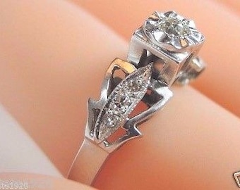 Antique Art Deco Old Mine Diamond Platinum Engagement Ring | RE ~ 874